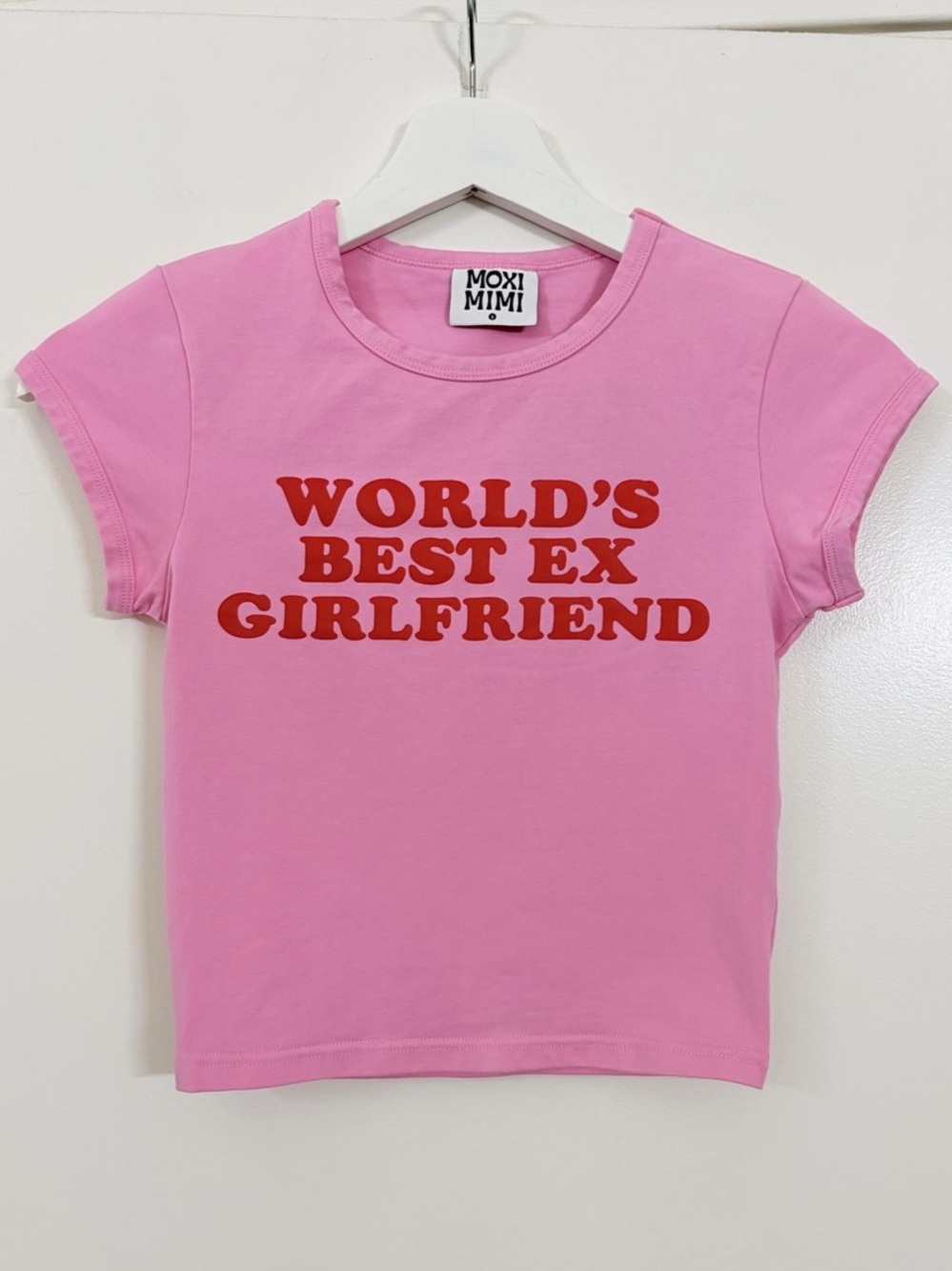 Moxi Mimi World’s Best Ex Girlfriend Pink Graphic Baby Tee Y2K Size S